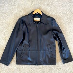 Joseph Abboud Black Italian Leather Zip Jacket